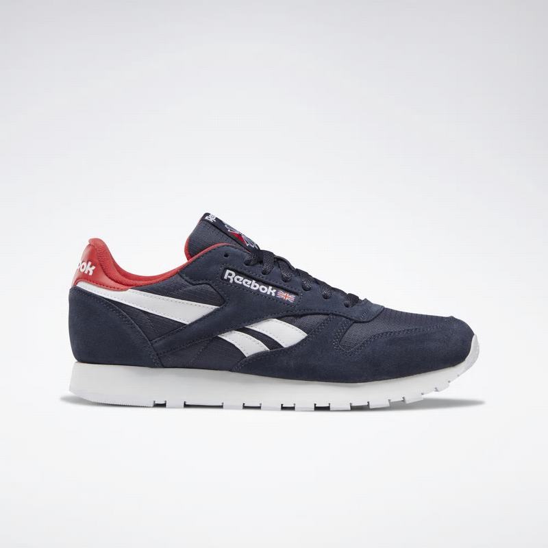 Reebok Classic Leather Tenisky Panske - Námornícka Modrá/Červené/Biele DF3899JL